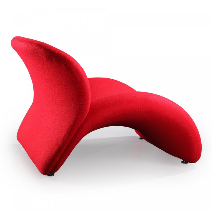 Fauteuil d’appoint moderne en laine melangee Rosebud rouge – Lot de 2