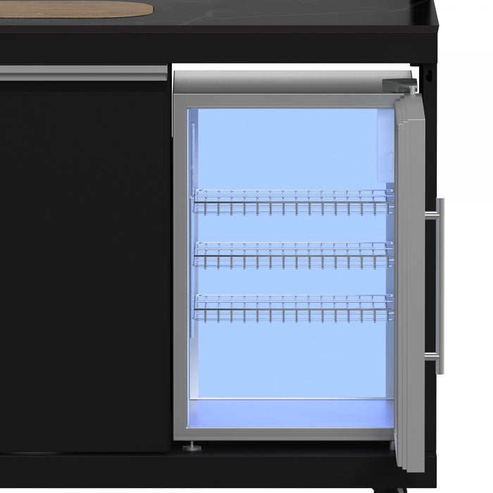 Cuisine d'exterieur All'Aperto avec comptoir noir, 99 600 BTU, module bar et four a pizza – FODKT2568BLK