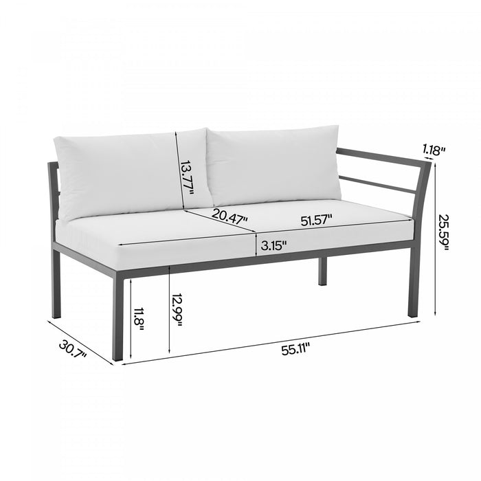 Ensemble de conversation moderne Sunnyside 5 pieces en blanc