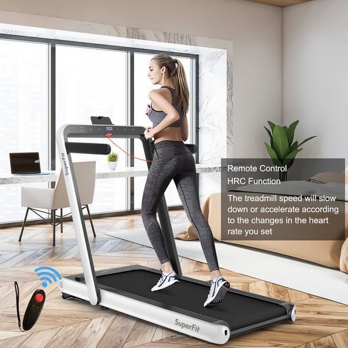Tapis De Course Pliant 2 En 1 16km/h Superfit – Avec Bluetooth Et Controle Via App