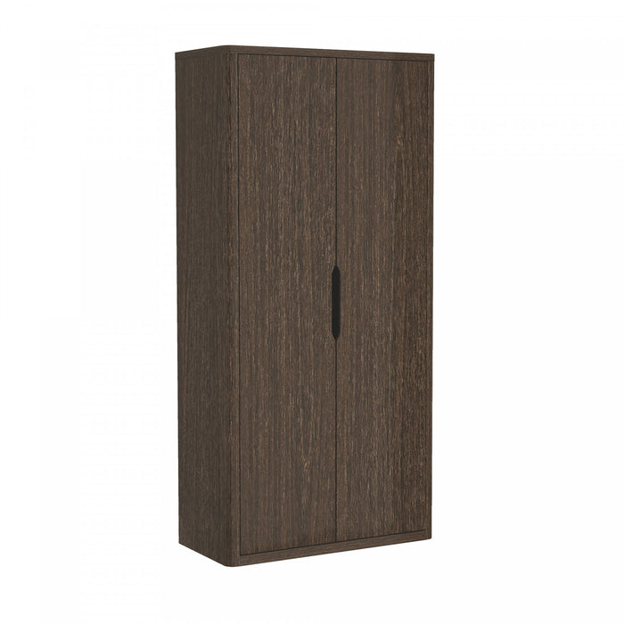 Armoire bibliotheque moderne Rivington 38\" en noyer - Ensemble de 3