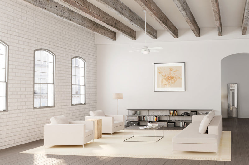 Ventilateur de plafond Dempsey avec luminaire - Blanc