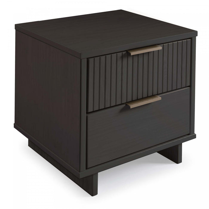 Table de nuit Granville Modern 18\" en gris charbon (2 tiroirs) - Lot de 2