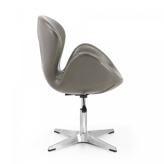 Fauteuil lounge pivotant moderne Raspberry en tissu gris galet - Lot de 2