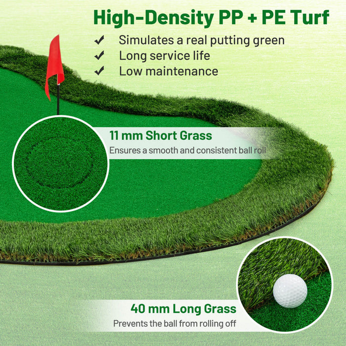 Costway 5 X 10 Ft Tapis De Pratique De Golf Professionnel Avec 3 Trous Et Des Balles De Golf Pour La Maison