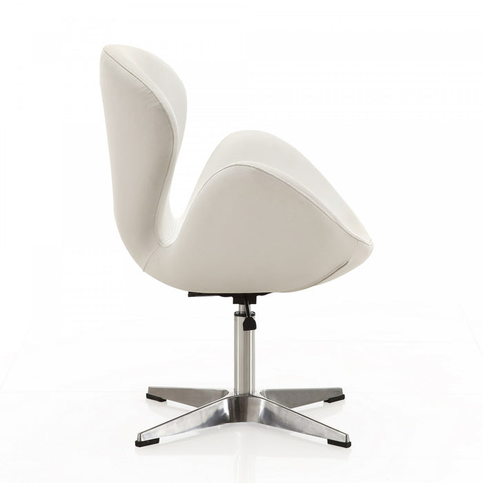 Fauteuil lounge pivotant moderne Raspberry en tissu blanc - Lot de 2