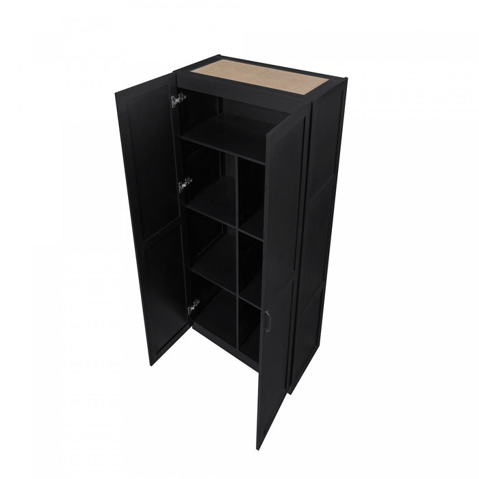 Armoire de rangement moderne Hopkins 30\" en noir (7 etageres) - Lot de 2