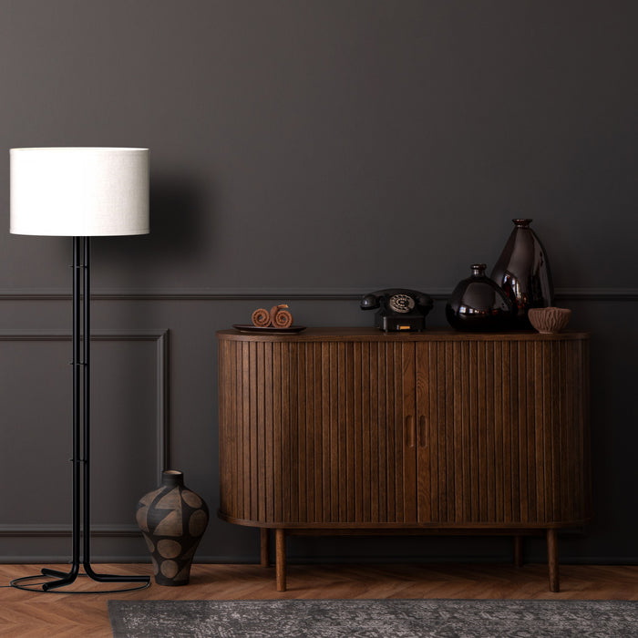 Lampe à pied noire de 62 po avec abat-jour cylindrique