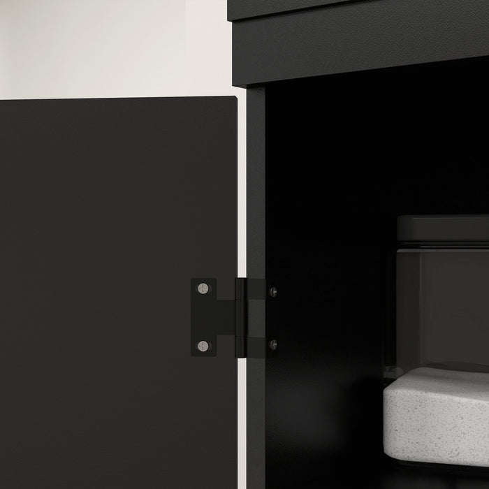 HOMCOM Armoire de cuisine, garde-manger, 6 niveaux avec 4 portes, noir