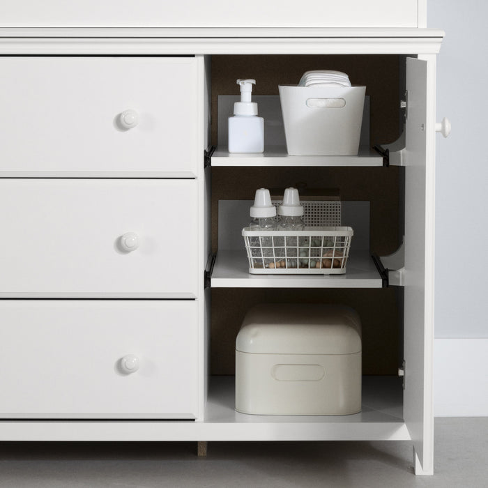 Cotton Candy Table A Langer Avec Pourtour Amovible - Blanc Solide