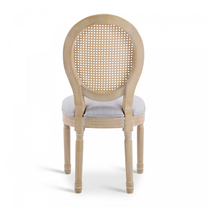 Ethan lot de 2 chaises de salle a manger en bois massif (hevea) avec assise rembourree, gris