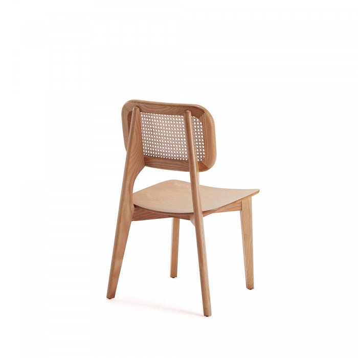 Chaise de salle a manger en bois style industriel Versailles, finition naturelle - Lot de 4