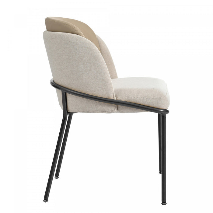 Olivia Ensemble de 2 chaises de salle a manger modernes avec pieds inclines et pieds reglables, beige