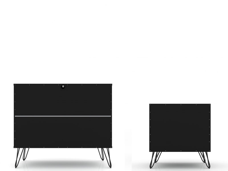Ensemble de commode 2 pieces Rockefeller style milieu du siecle en noir