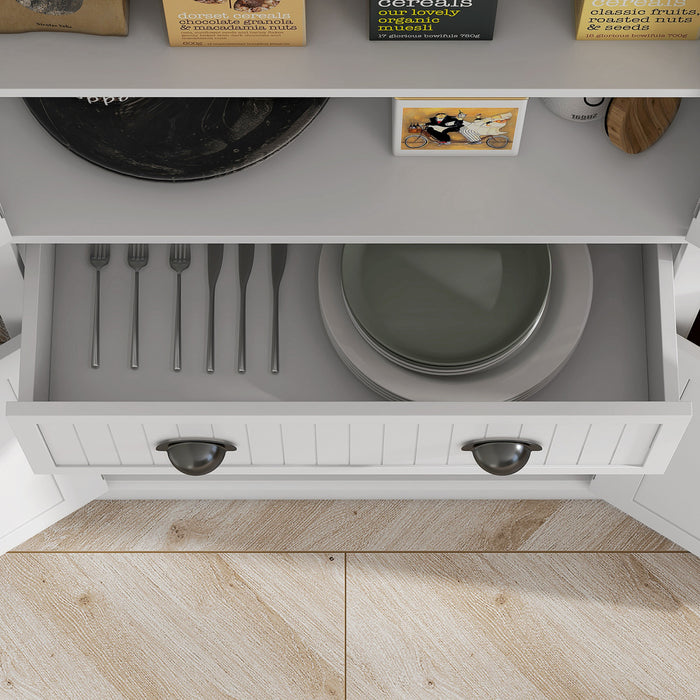 HOMCOM Garde-manger de cuisine 72 po, armoire de rangement avec tiroirs