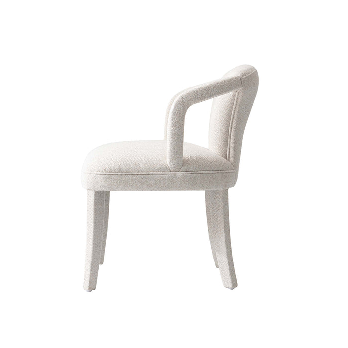 Fauteuil Palmer style milieu du siecle moderne en tweed ivoire - Lot de 2