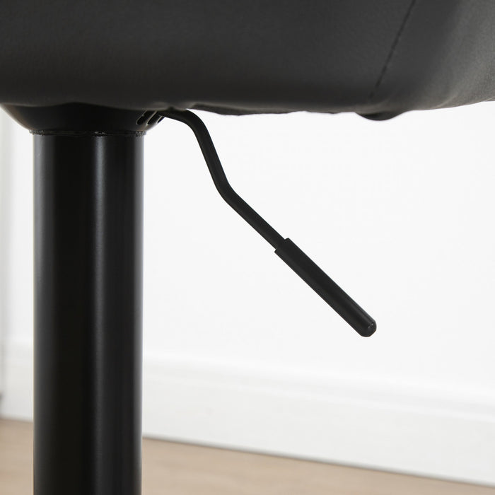 HOMCOM 2 Tabourets de Bar Reglables Pivotants Tissu Capitonne