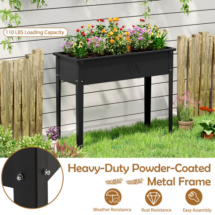 Costway A Souleve Le Lit De Jardin Eleve Boite De Planteur En Metal Avec Les Jambes Trous De Drainage Boite De Jardinage