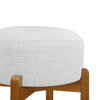 Vera Rubber Wood Bar Stool Set of 2 Indoor Seating with Round Ivory Cushion,Walnut | Vera – Lot de 2 tabourets de bar en bois d’hevea pour interieur avec coussin rond ivoire, finition noyer