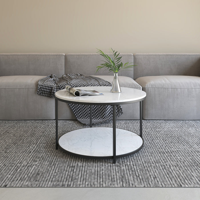 Sable Table Basse avec Double Surface en Marbre