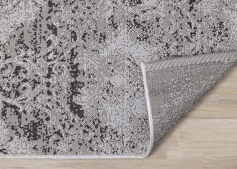 Carpette Jackson à motif damassé vieilli pour l'intérieur et l'extérieur - 5 pi 3 po x 7 pi 7 po