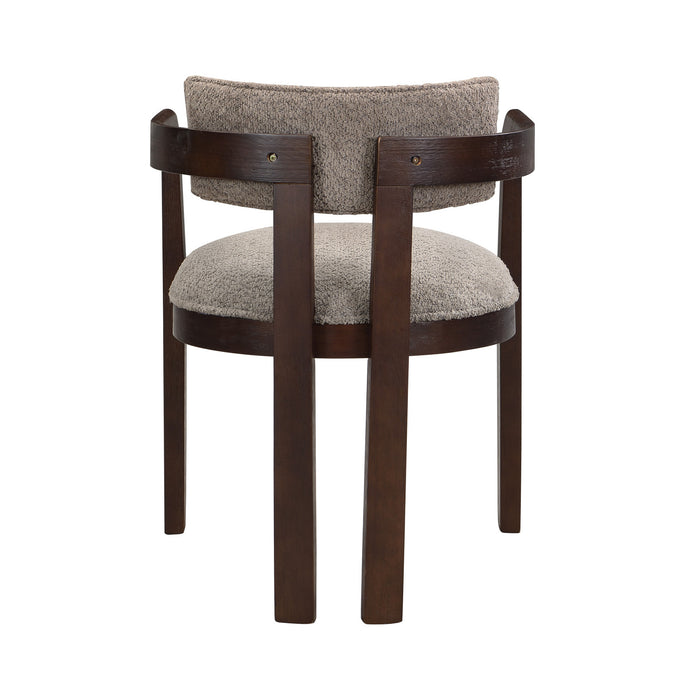 Evelyn Ensemble de 2 chaises de salle a manger en bois de caoutchouc avec accoudoirs et assise rembourree, expresso