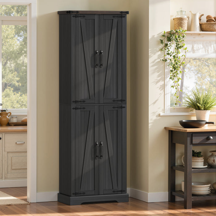 HOMCOM Meuble de rangement 72\" pour garde-manger de cuisine, noir