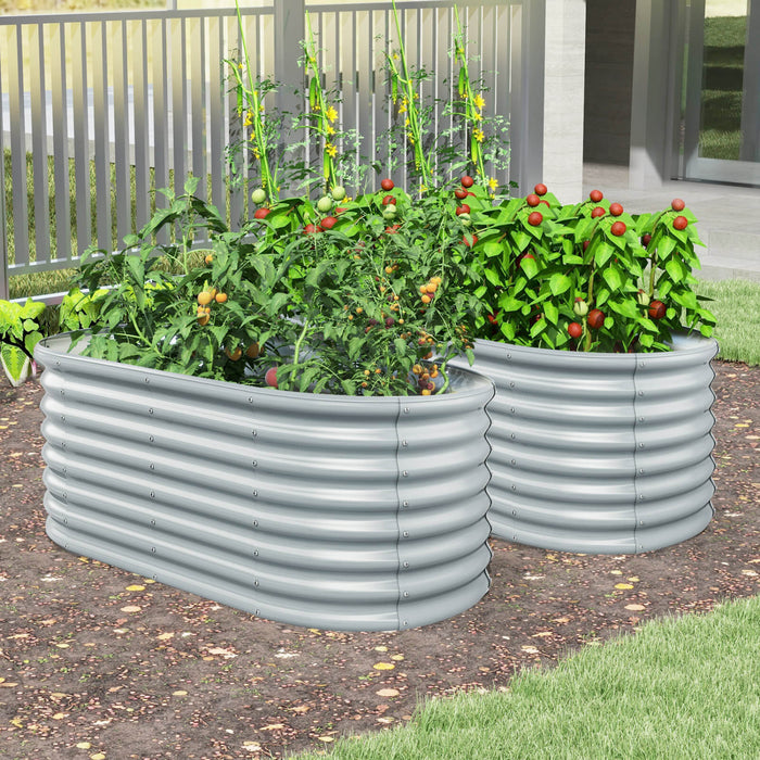 Costway 2 Pcs Souleve Kit De Lit De Jardin Planter Souleve Boites De Jardin Exterieures 65\" X 32\" X 24\" Gris