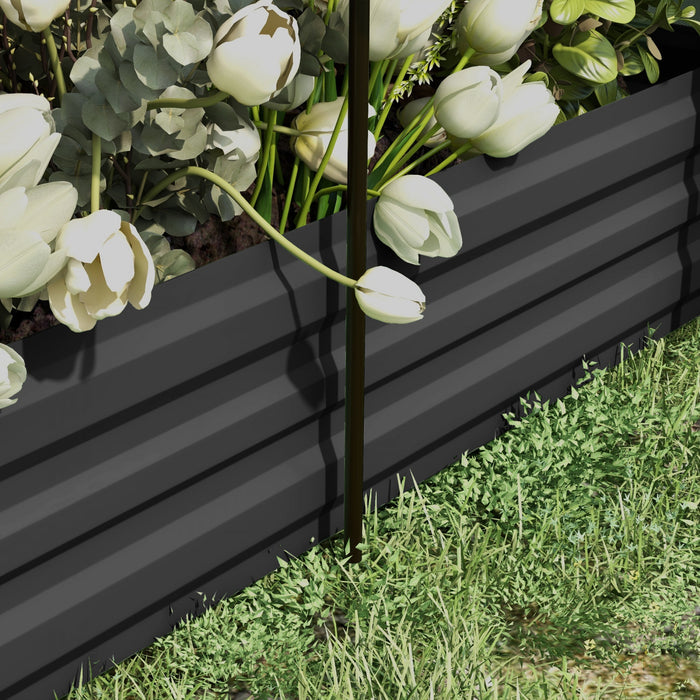 Outsunny Lit De Jardin Sureleve Galvanise Avec Cage De Culture Et Toile