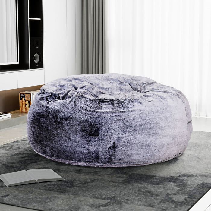 Fauteuil poire Bala de Sealy en fausse fourrure avec mousse à haute densité - gris