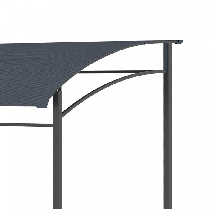 Outsunny 7' X 5' Pavillon Abri De Barbecue Gazebo Tente Grille De Jardin Auvent Tissu Polyester Cadre En Metal Avec Crochets Pare-soleil Exterieur
