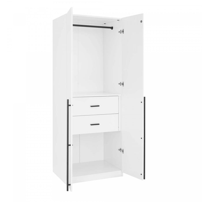 Armoire moderne Lee 32\" en blanc - Ensemble de 2