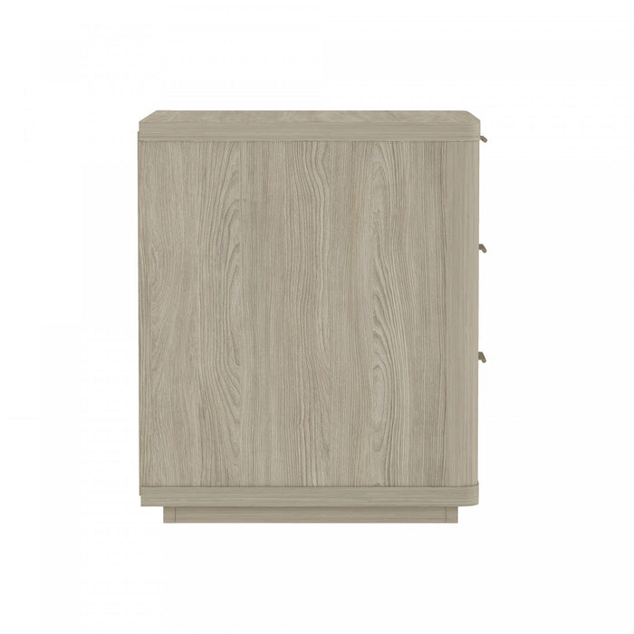 Table de nuit moderne Evelyn 20\" en bois naturel (3 tiroirs)