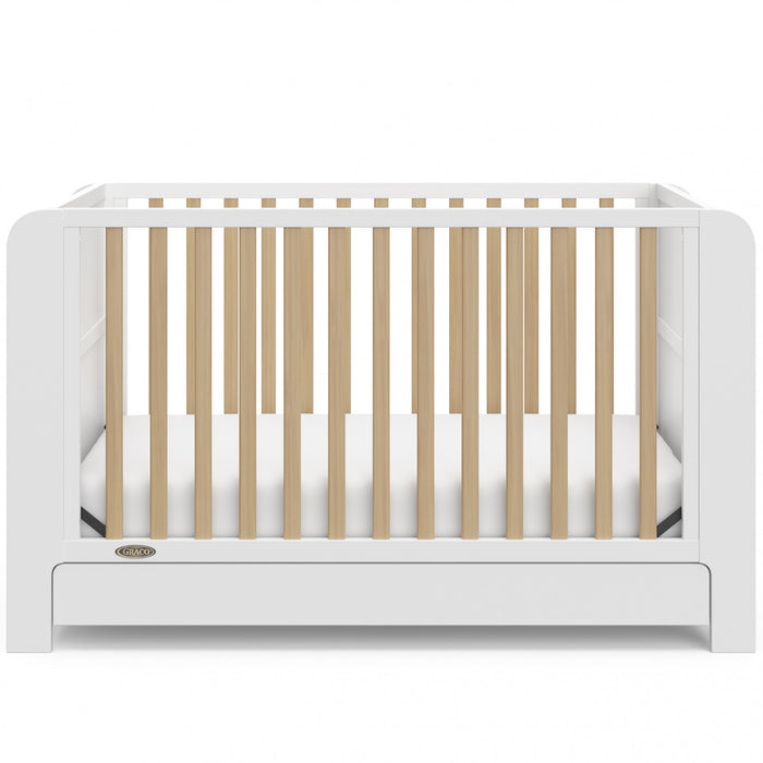 Graco Read with Me Convertible Lit de bebe avec tiroir - Blanc avec bois clair