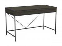 Bureau d’ordinateur de 49 po avec 2 tiroirs - bois gris avec métal noir