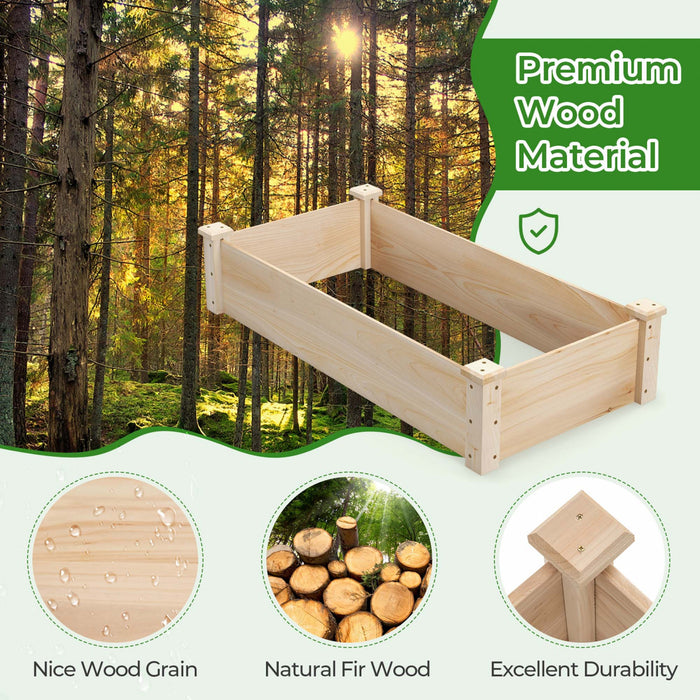 Costway Souleve Jardin Lit Sapin Bois Bois Carre Bois Planter Boite Pour Fleur Exterieur