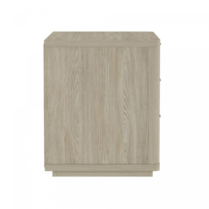 Table de nuit moderne Evelyn 32\" en bois naturel (3 tiroirs)