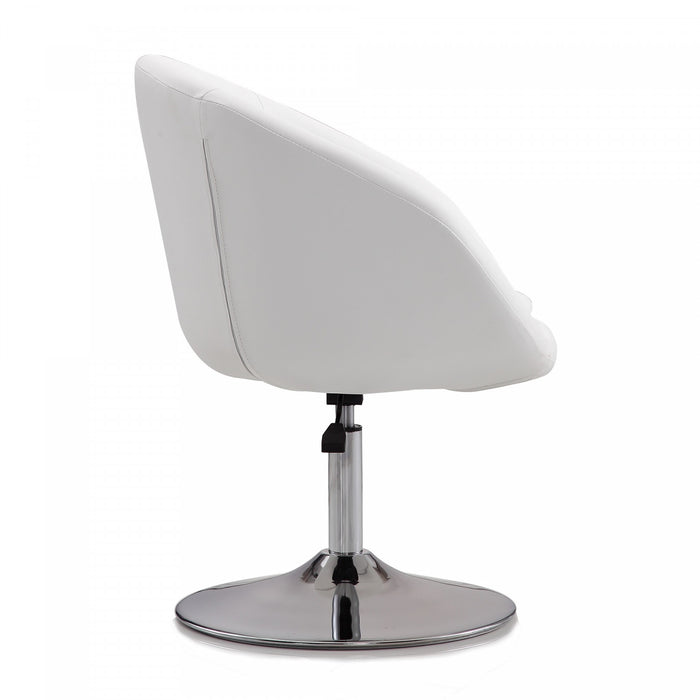 Fauteuil lounge pivotant moderne Hopper en tissu blanc - Lot de 2