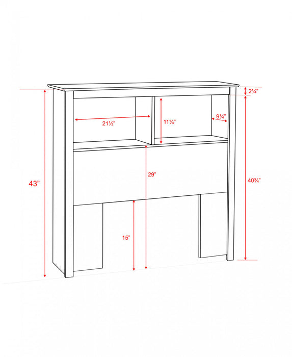 Tête de lit bibliothèque pour lit simple - blanche