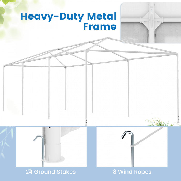 Tonnelle Exterieur 3 M X 9 M, Belvedere Impermeable A L’eau, Pavillon Robuste Grande Tente Avec Forte Connexion, Piquets Cordes, Pour Fetes, Evenements, Mariage, Plage Bbq , Facile A Assembler, Blanc