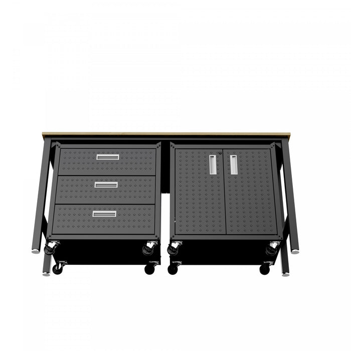 Ensemble de garage moderne Fortress 3 pieces en gris charbon