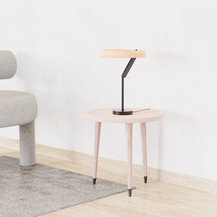 Lampe de table à DEL de 18 po noir mat de conception inclinée