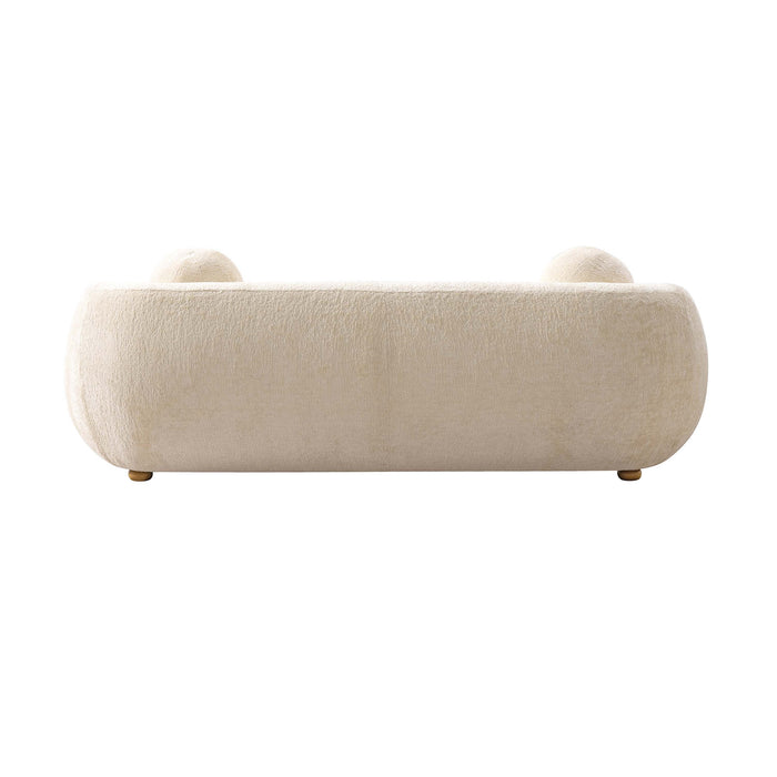 Canape Tribeca style mid-century 86\" en chenille creme