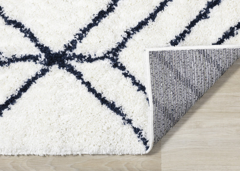 Carpette à poil long Taylor à motif de diamants - 7 pi 10 po x 10 pi 6 po