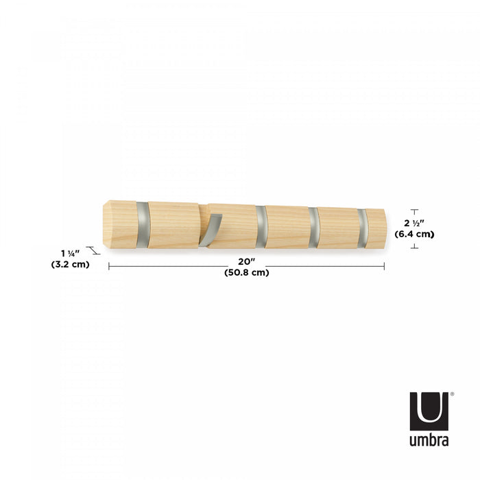 5 crochets muraux Flip de Umbra - naturels