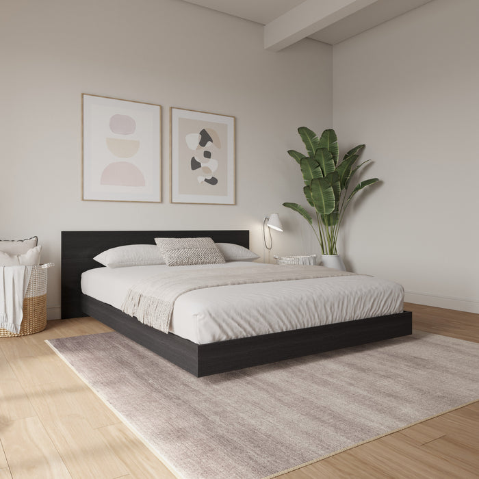 Lit plateforme bas Satori avec tete de lit Queen