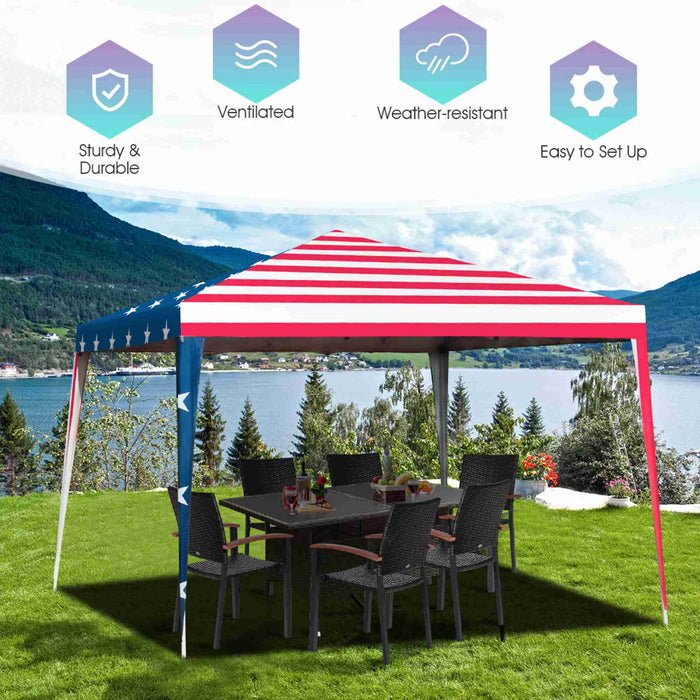 Costway 10’x10’ Fodling Pop Up Tente Gazebo Canopy Mesh Flanc