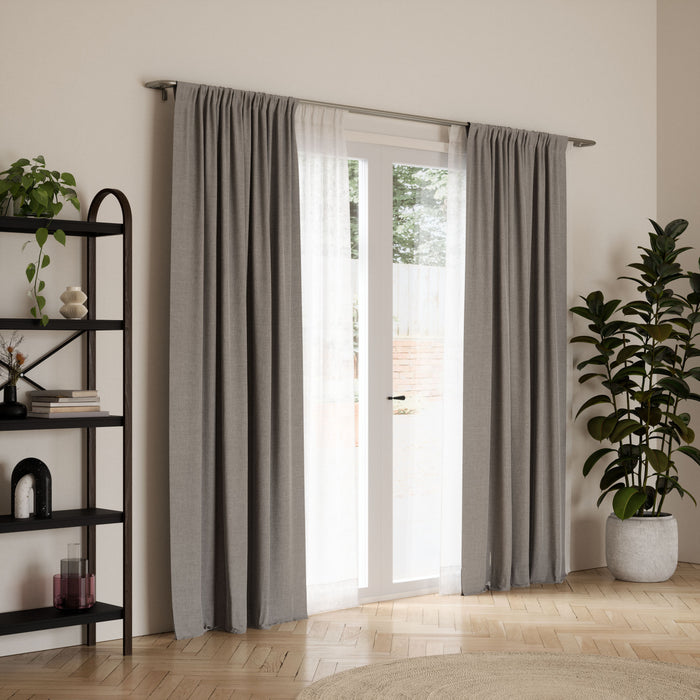  Tringle à rideaux coupe-lumière extensible double Twilight de Umbra nickel mat de 3/4 po - 66 po à 144 po