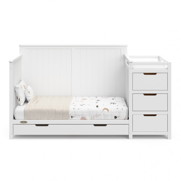 Graco Hadley Lit de bebe convertible 5-en-1 avec table a langer et tiroir - Blanc