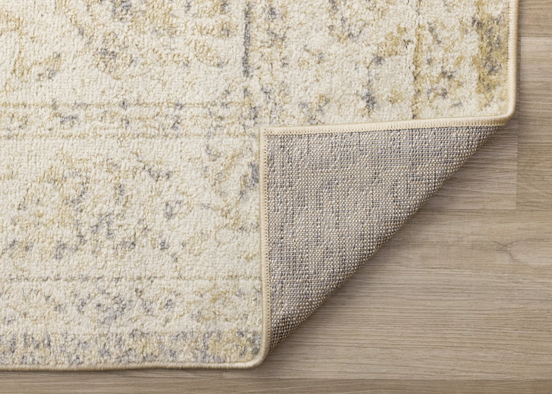 Carpette discrète, traditionnelle et élégante Ellis beige et crème - 7 pi 10 po x 10 pi 6 po